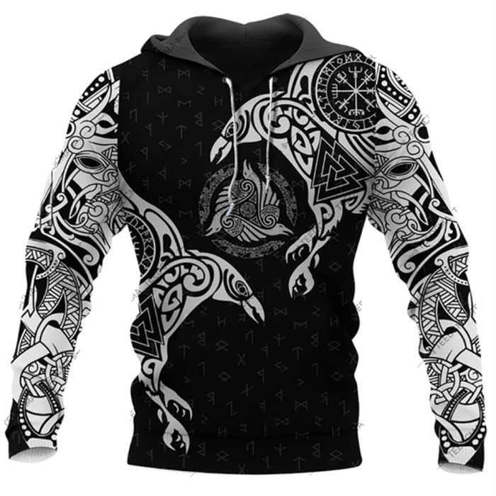 Men's Fashion 3D Full Body Printing Sports Zipper Pullover Casual  Hoodies & Sweatshirts