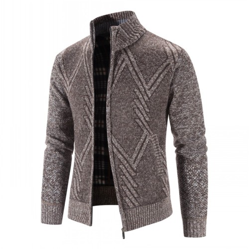 Men's Cardigan Sweater Stand Collar Casual Slim Thermal Coats & Jackets