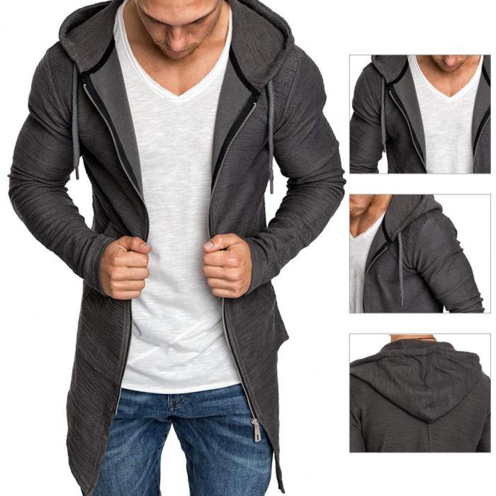 Men's Fashion Solid Color Slim Casual Zipper Long Sleeve Coats & Jackets