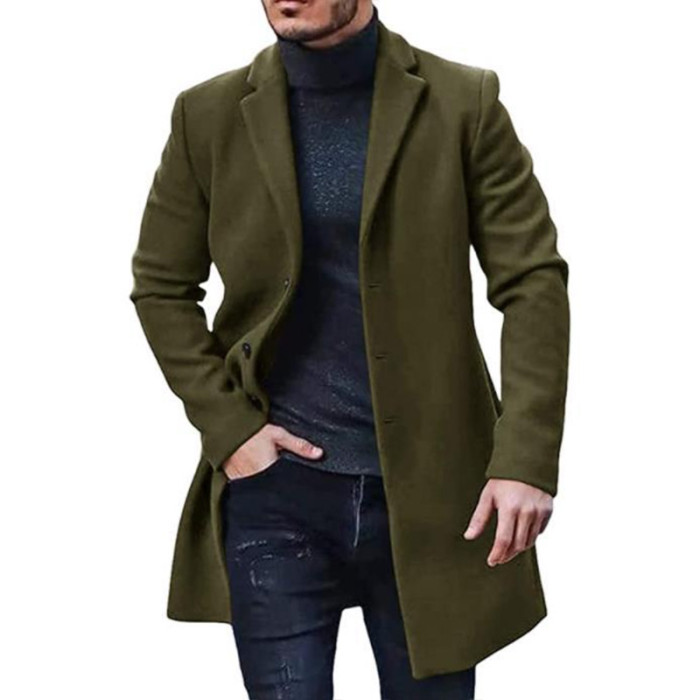 Men's Fashion Coat Wool Solid Color Loose Jackets
