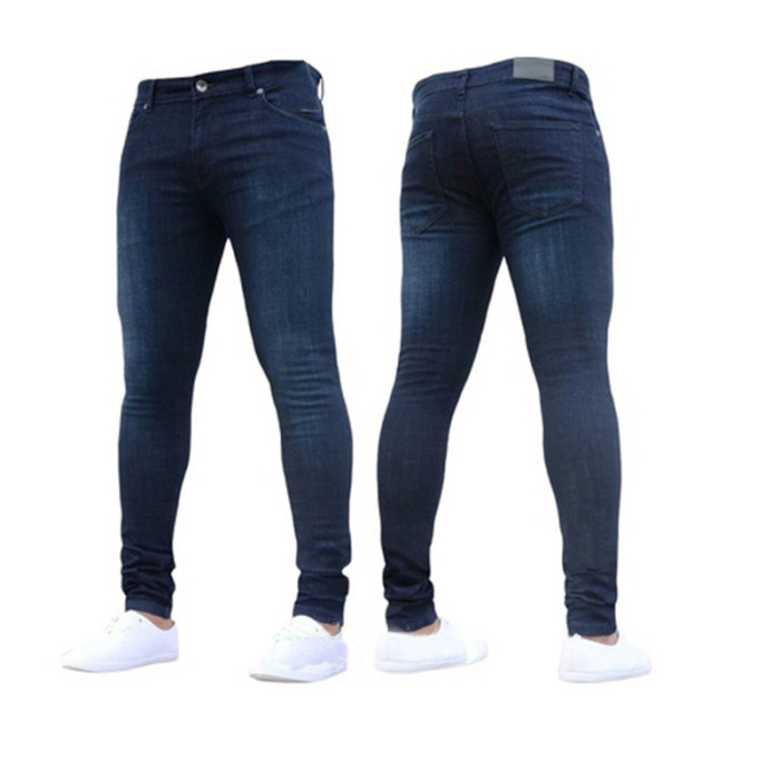 Stretch Men's Solid Color Casual Street High Street Slim Fashion Jeans