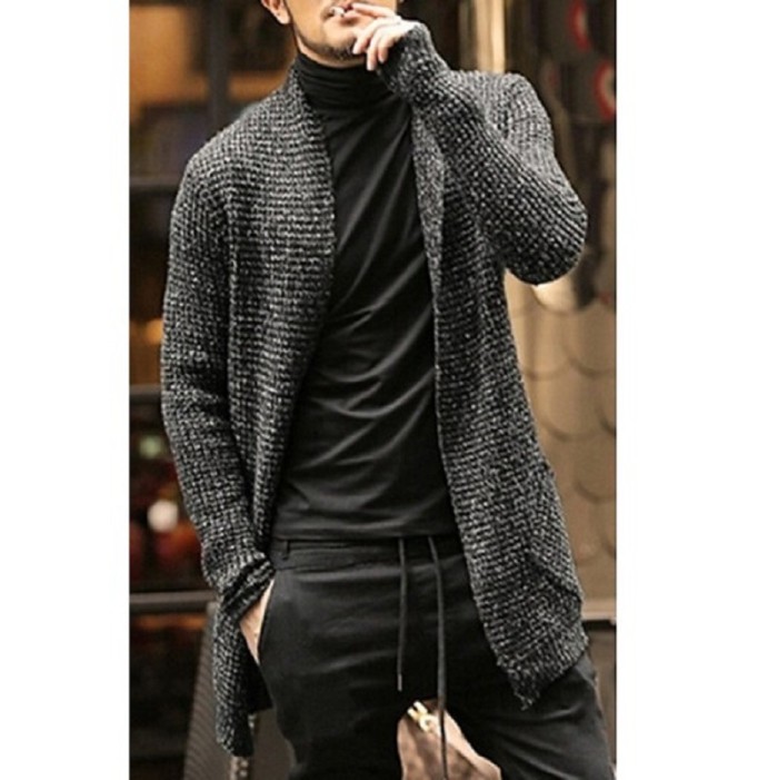 Men's Fashion O-neck Long Sleeve Loose Casual  Sweaters & Cardigan