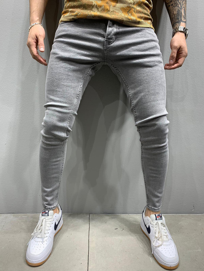 Men's Fashion Loose Fit Solid Color Jeans