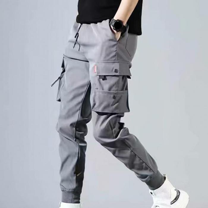 Men's Solid Color Waterproof Pocket Breathable Casual Cargo Pants