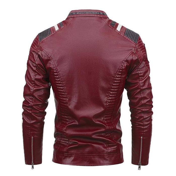 Men's Vintage Motorcycle Fashion Embroidered Bomber Jacket