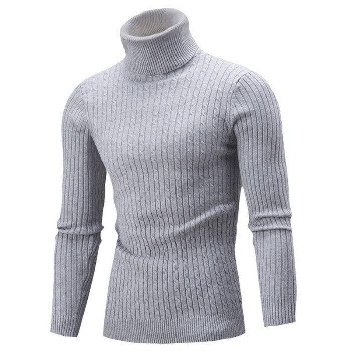 Men's Winter Fashion Solid Color Turtleneck Casual Sweater