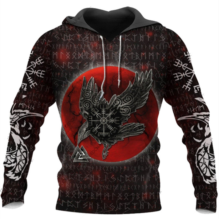 Men's Fashion 3D Full Body Printing Sports Zipper Pullover Casual  Hoodies & Sweatshirts