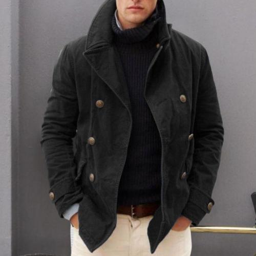 Men's Fashion Loose Lapel Warm Solid Color Casual Men's Outdoor Coats & Jackets