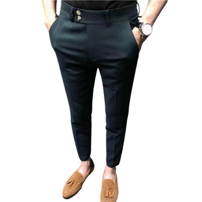 Men's Fashion Slim Casual Ankle Street Quality Suit Pants