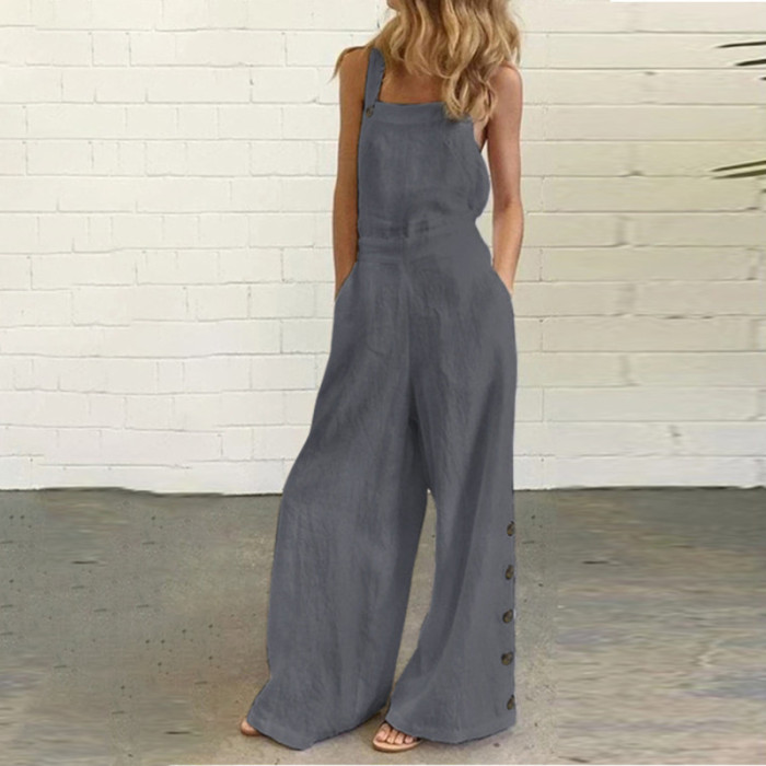 Women's Elegant Loose Casual Solid Color Workwear Jumpsuit