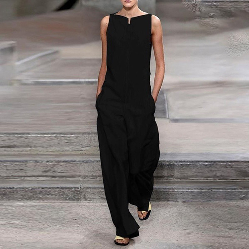 Women's Elegant Loose Casual Solid Color Workwear Jumpsuit