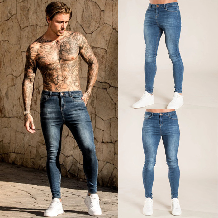 Stretch Men's Solid Color Casual Street High Street Slim Fashion Jeans
