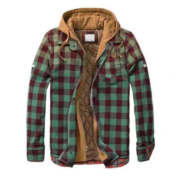 Men's Thick Plaid Casual Print Fashion Coats & Jackets