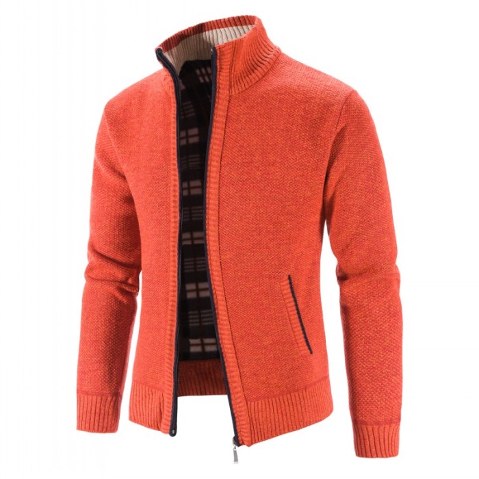 Men's Fashion Slim Cardigan Casual Sweater Solid Color Single Breasted  Coats & Jackets