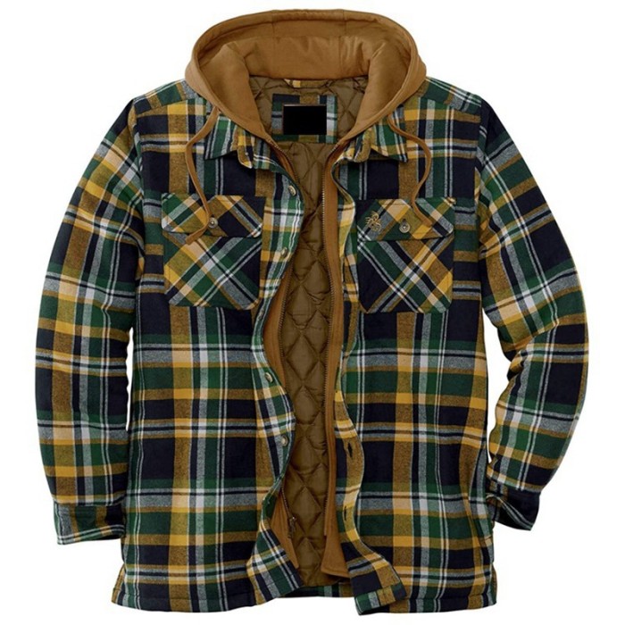 Fashion Men's High Quality Thick Plaid Print Casual Coats & Jackets