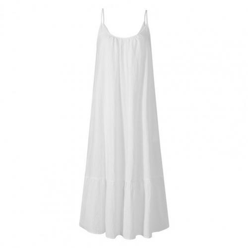 Fashion Round Neck Loose Casual Solid Color Sexy Sleeveless Solid Color