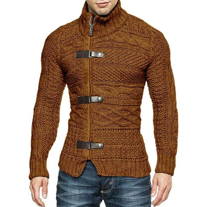 Men's Stretch Fashion Loose Casual Solid Color Slim Turtleneck Sweater