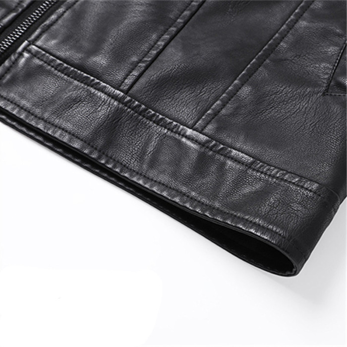 Fashion Pu Leather Jacket Motorcycle Fashion Leather Coat