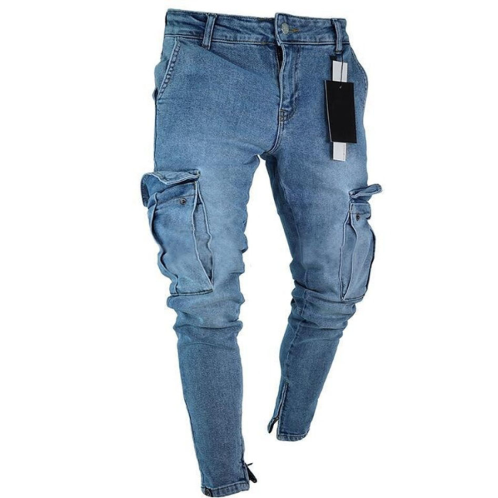 Men's Stylish Casual Frayed Slim Ripped Jeans