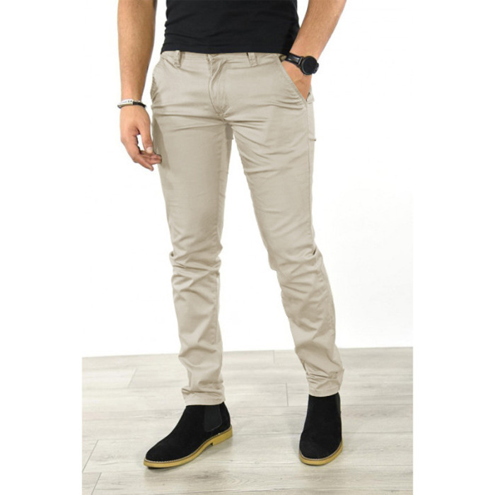 Fashion Casual Pants Men's Classic Business Solid Color Slim Straight Pants