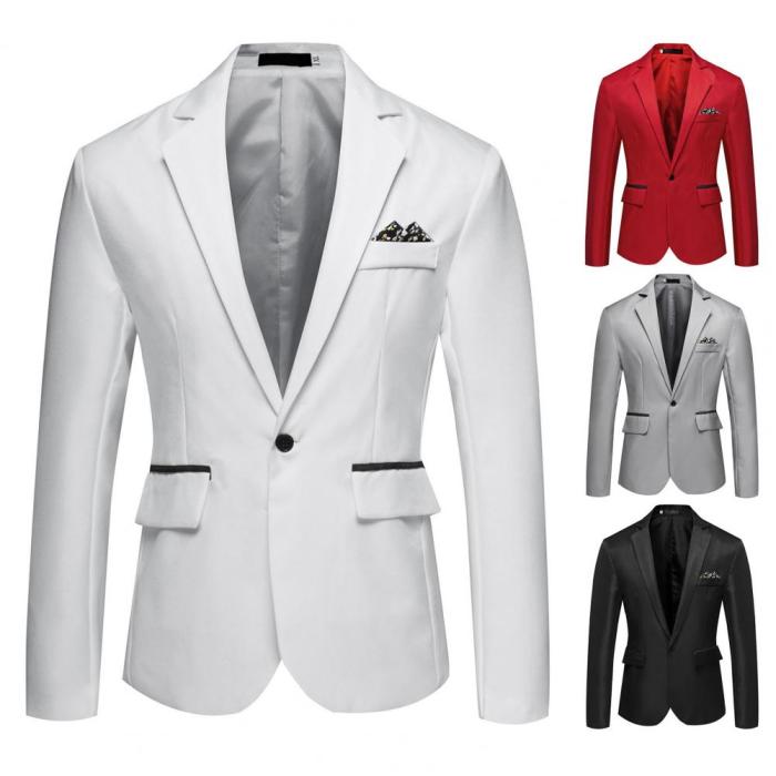 Men's Fashion Lapel One Button Casual Long Sleeve Blazer