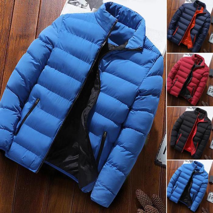 Men's Fashion Zip Pocket Stand Collar Coats & Jackets