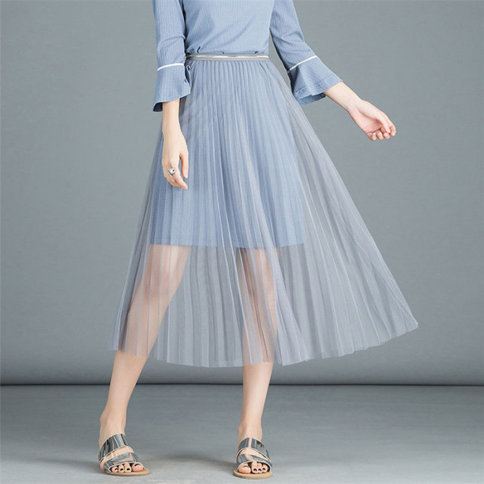 Sexy Mesh Lace Transparent Fashion Elastic High Waist Beach  Skirts