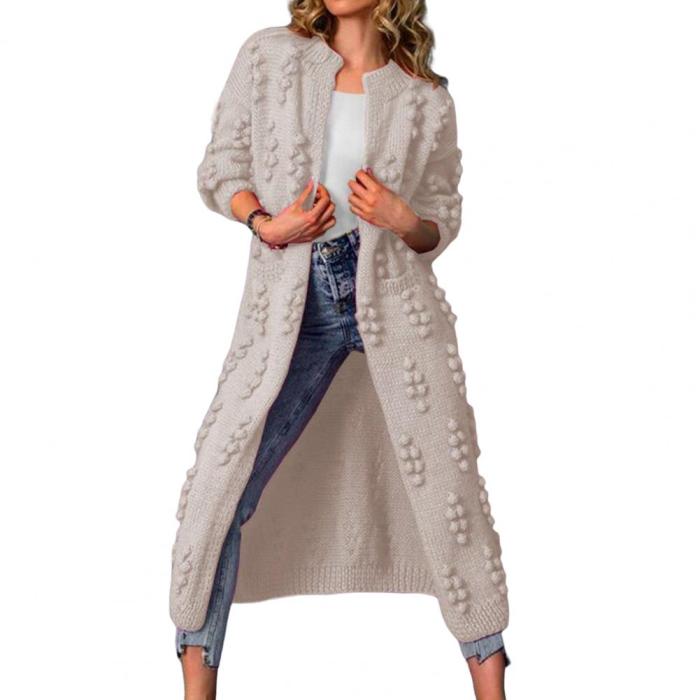 Fashion Knitted Cardigan Elegant Loose Long Outerwear Casual Long Sleeve Sweater Coat
