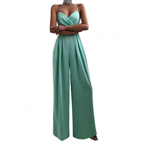 Women's Simple Solid Color Sleeveless Elegant Wide Leg Outgoing Jumpsuit