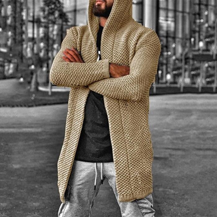 Men's Fashion Solid Color Long Sleeve Thick Warm KnitSweaters & Cardigan