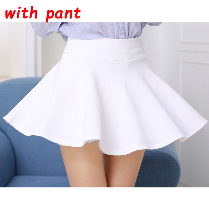 Solid Color Fashion High Waist Ballerina Pleated Mini Skirt