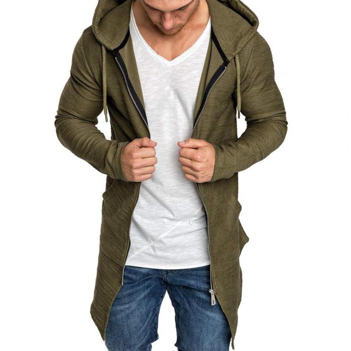 Men's Fashion Solid Color Slim Casual Zipper Long Sleeve Coats & Jackets