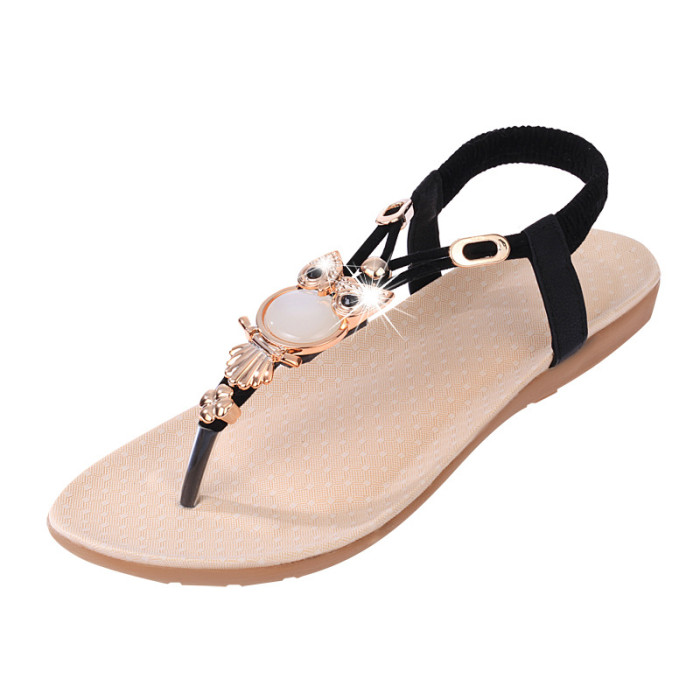 Fashion Casual Comfort Classic Rhinestone Flat  Sandals