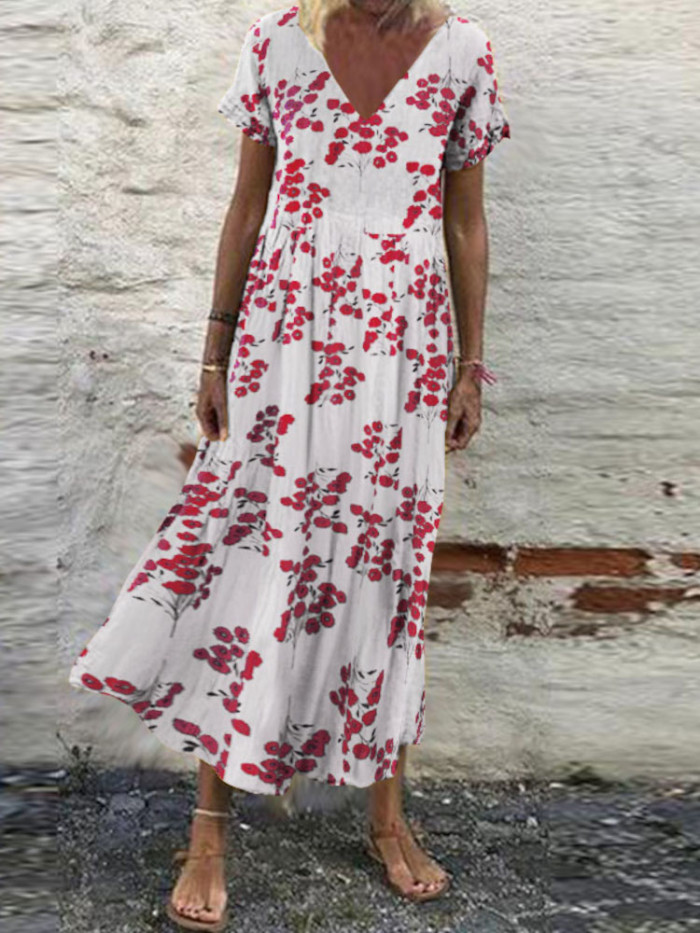 Oversized Stylish Floral Print Lounge Robe Maxi Dress