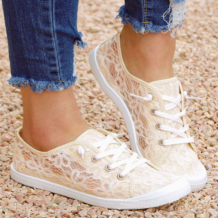 Fashion Lace Up Breathable Casual Comfort Mesh Flats