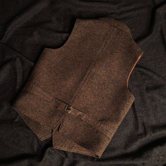 Men's Punk Brown Formal Wool Tweed Vest