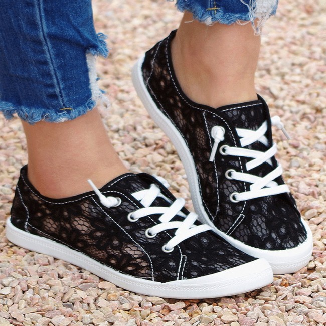 Fashion Lace Up Breathable Casual Comfort Mesh Flats