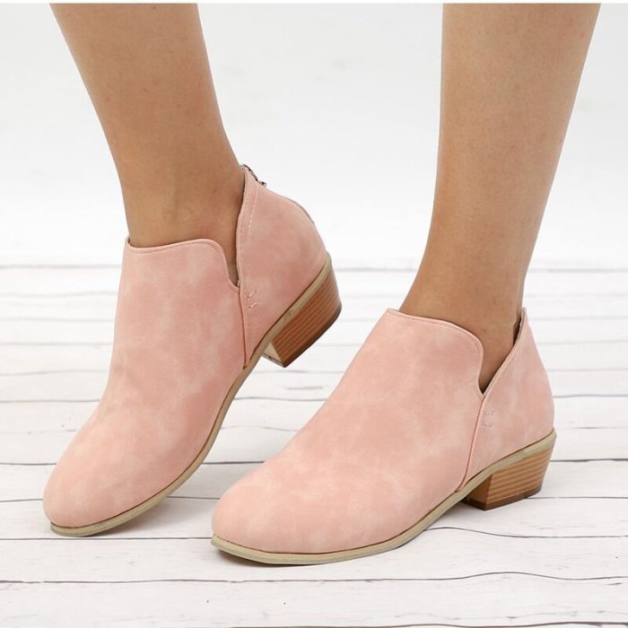 Women's Fashion Pointed Toe Suede Platform Zipper High Heel Ankle Boots