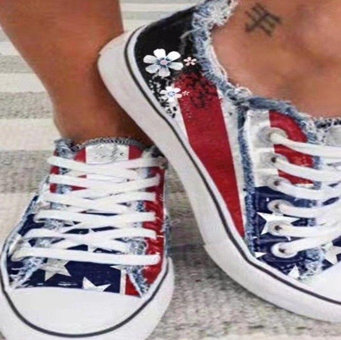 Fashion Print Pumps Casual Canvas Shoes