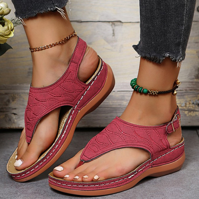 Women's Shoes Thick Sole Non-slip Baotou Wedge Casual Sandals