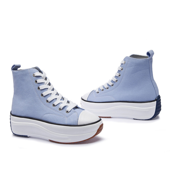 Women's Shoes Fashion Lace Up Platform Casual Canvas Shoes