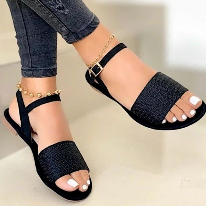 Women's Woven Ankle Strap Flat Casual Comfortable Outdoor Sandals