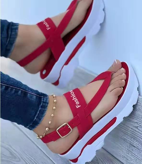 Women's Platform Flat Wedge Sandals Bao Toe Casual Roman Sandals