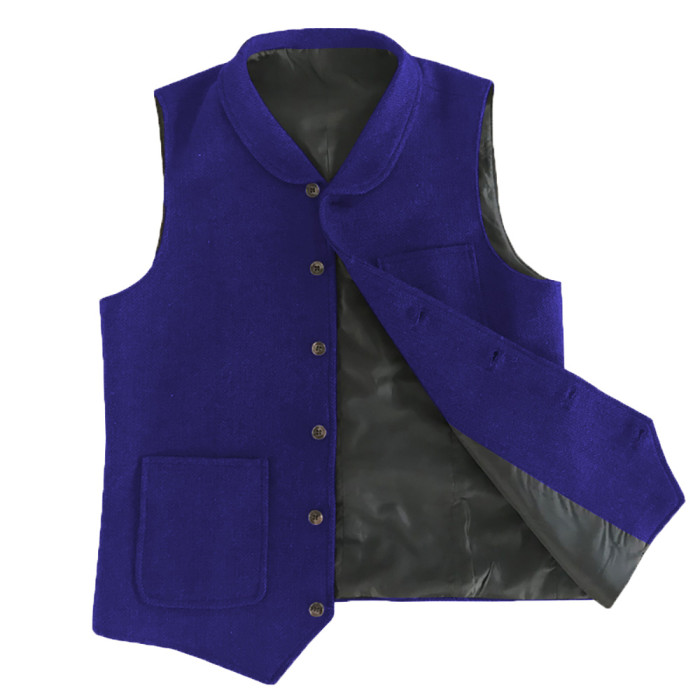 Men's Fashion Solid Color Lapel Business Punk Vest