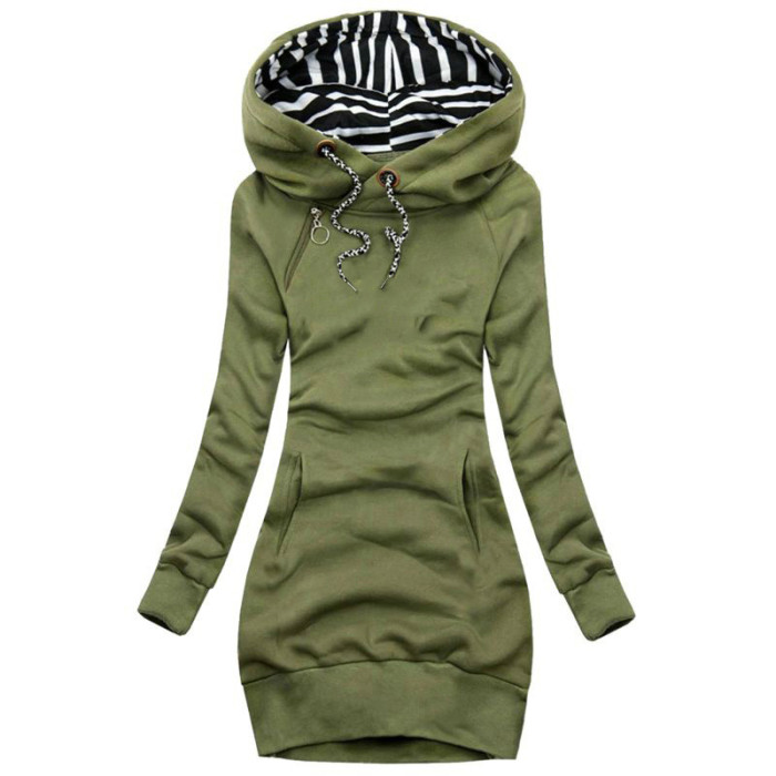 Women's Fashion Long Sleeve Casual Slim Hooded Sweatshirt