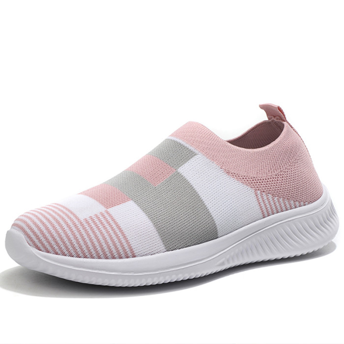 Women's Shoes Fashion Knit Flat Mixed Color Casual Sneakers