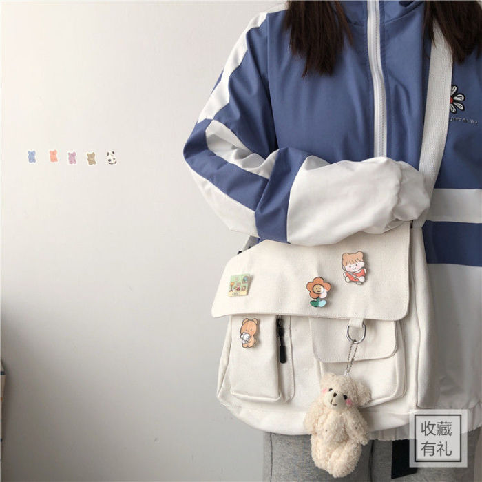 Fashion Messenger Bag Cute Casual Shoulder Bag Printed Canvas Bags