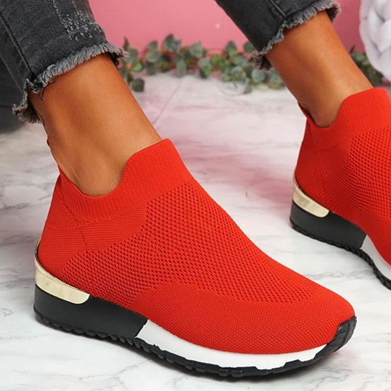 Women's Fashion Mesh Thick Sole Breathable Flat Casual  Sneakers