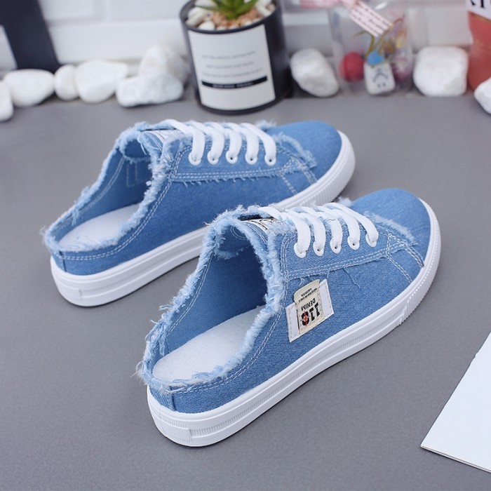 Women's Fashion Flat Casual  Lace-up  Canvas Shoes