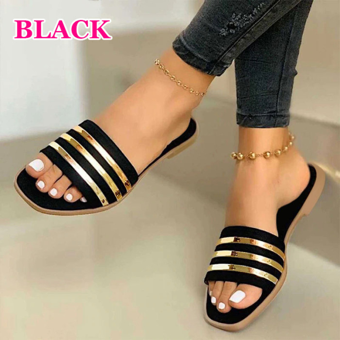 Sandals Outdoor Beach Flip Flops Solid Color Fashion Corner Casual Women's Shoes